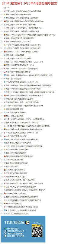 2025年4月研究群与报告库中的部分精华主题与报告近期关税政策影响相关的数据分析和报告内容占比很大，在密切追踪外溢性影响