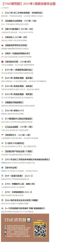 2025年3月研究群与报告库中分享的部分精华主题与报告2025年3月研究群与报告库中分享的部分精华主题与报告