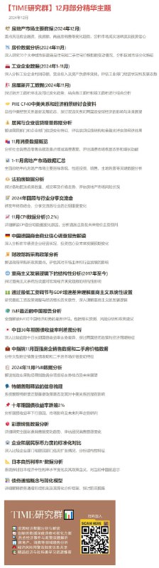 12月研究群与报告库中分享的部分精华主题与报告12月研究群与报告库中分享的部分精华主题与报告